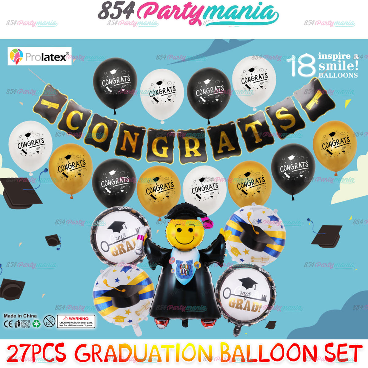 Graduants Kit GRADUATION COMPLETE SET (sold by 10's) – 854Partymania
