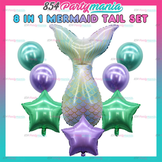 Foil balloon 8in1 Mermaid Tail (10pcs min/ order)