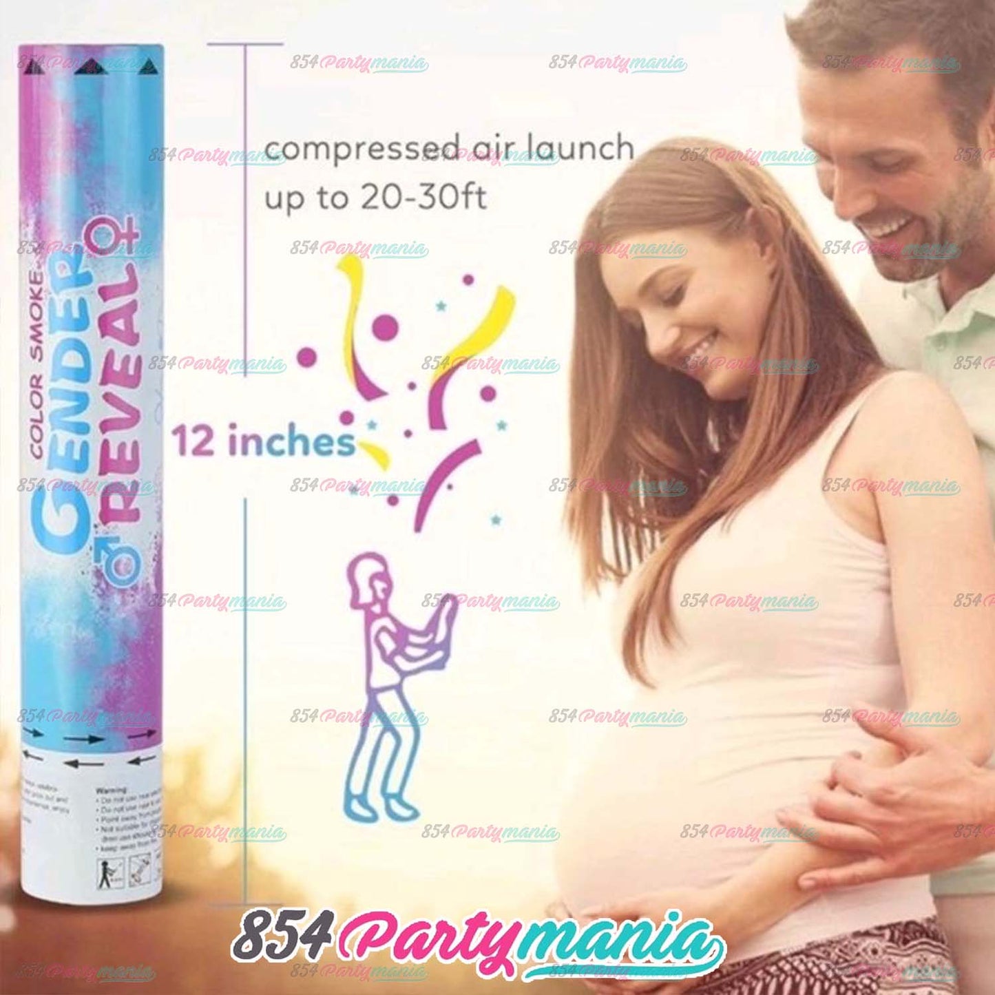 GENDER REVEAL SMOKE POPPERS 30CM