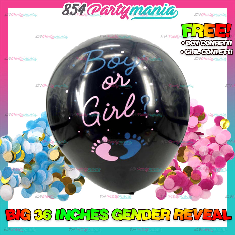 Gender Reveal 36" w/ 2 confetti (sold by 12's)