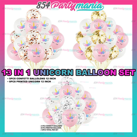 13 IN 1 Balloon Sets Unicorn (sold by 10's)
