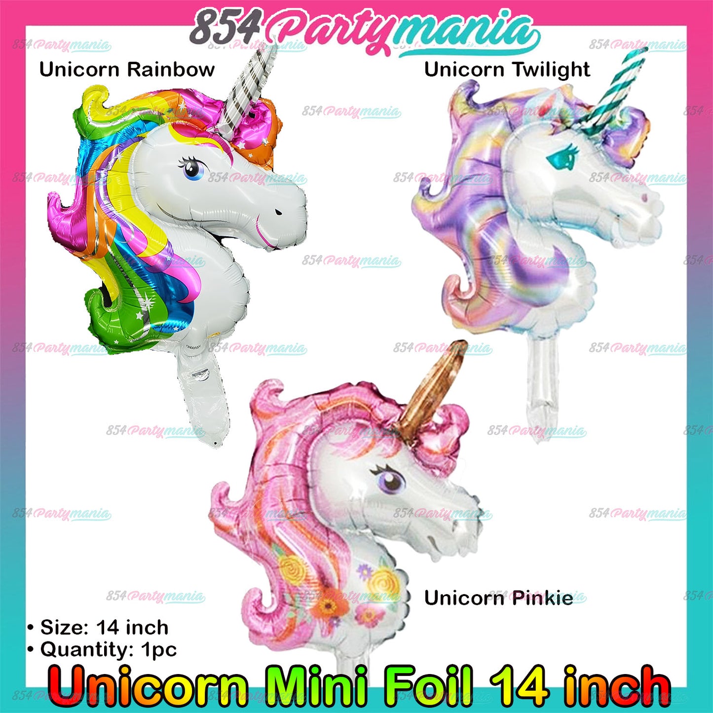 SHAPED FOIL BALLOON UNICORN