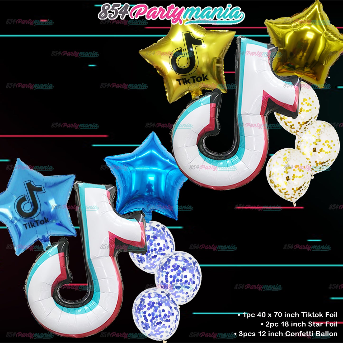 6 IN 1 TIKTOK BALLOON SET (sold by 10's)