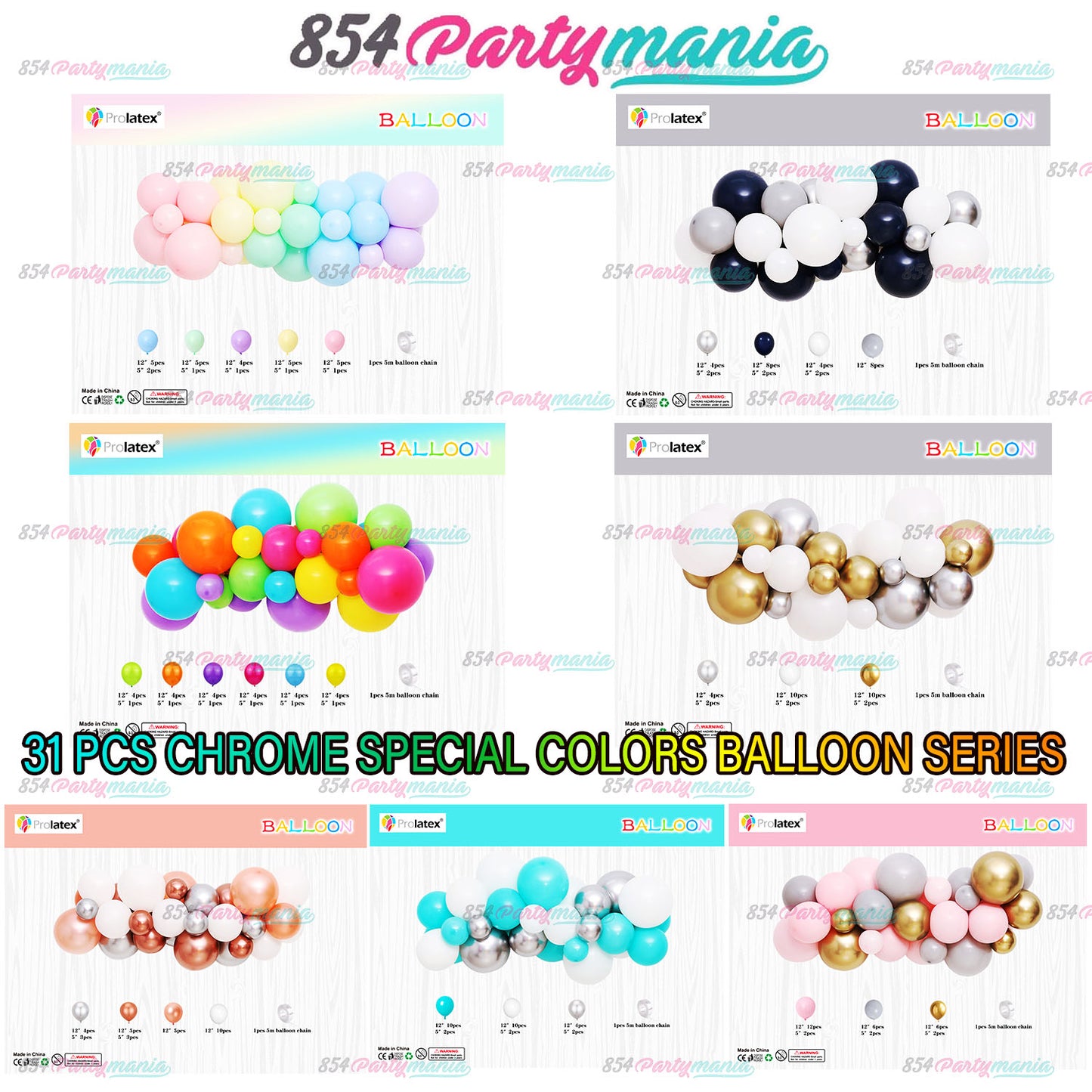 SPECIAL COLORS BALLOON GARLAND SET [sold by 10's]