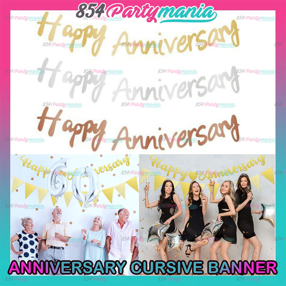 Happy Anniversary Cursive Banner (sold by 12's)