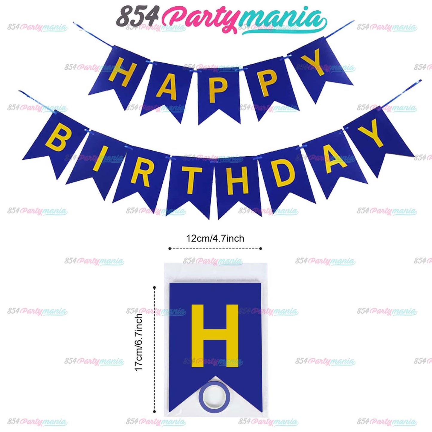 Happy Birthday Banner with Gold Print (12pcs min)