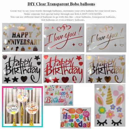 Clear Transparent Bobo Balloons and DIY Stickers