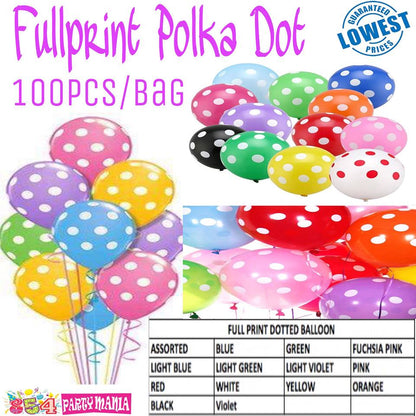 Fullprint Polka Dotted Balloons (3bags min)