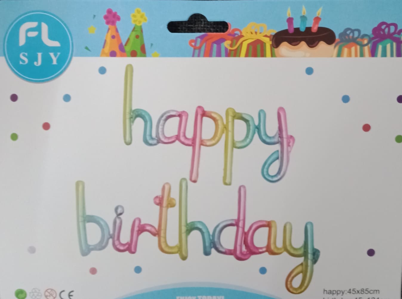 Happy Birthday Cursive Letter Foil (sold by 10's)