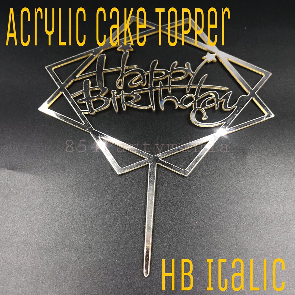 ACRYLIC CAKE TOPPER [PREMIUM QUALITY] (20pcs/pack)