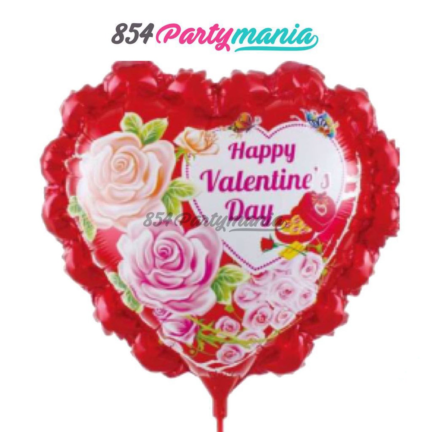 2025 Valentines Balloons 10" Foil with stick