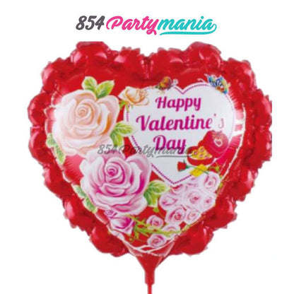 2025 Valentines Balloons 10" Foil with stick