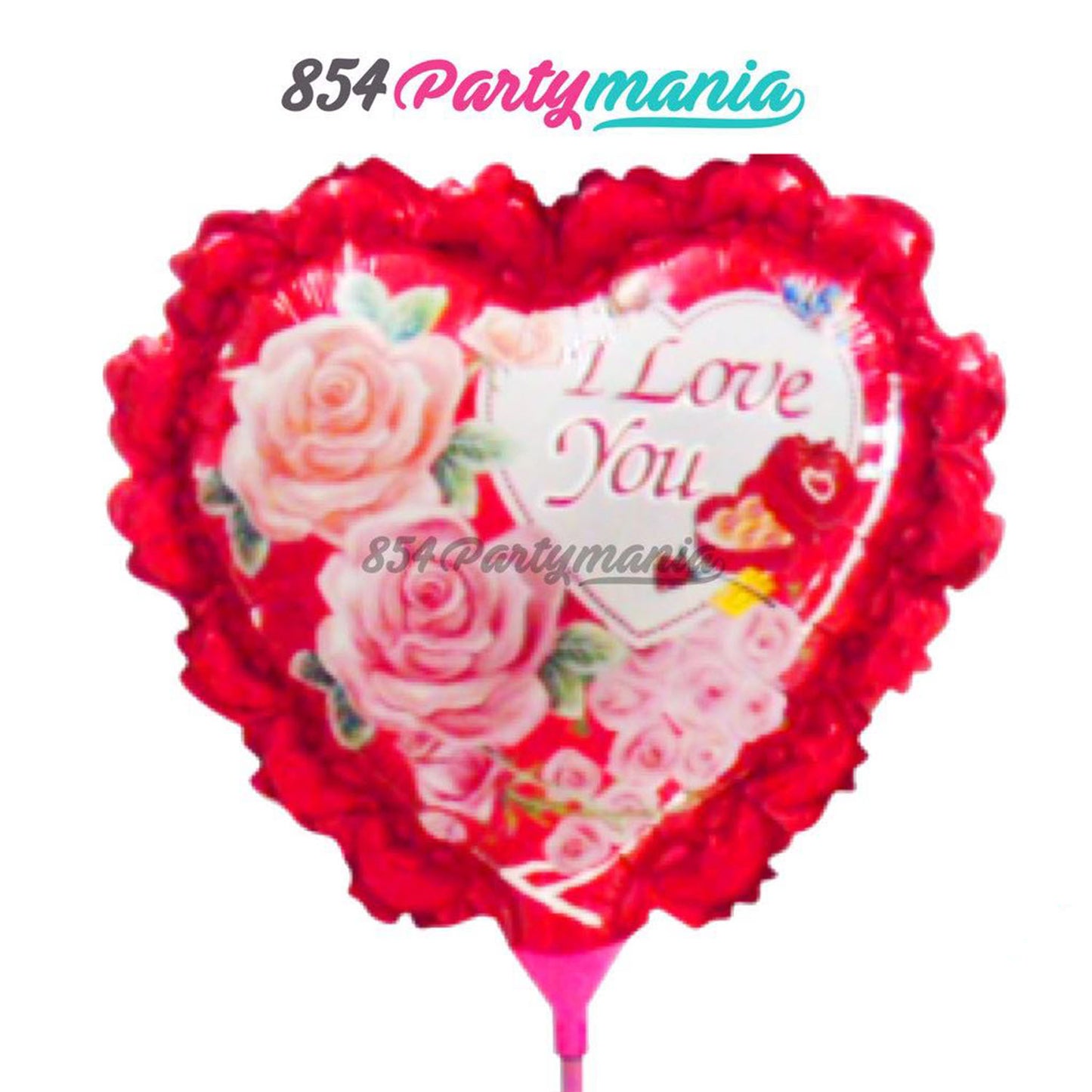 2025 Valentines Balloons 10" Foil with stick