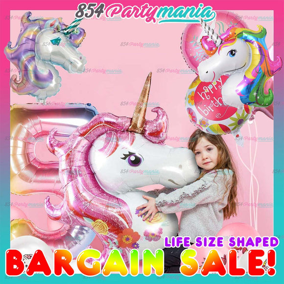 UNICORN LIFE SIZE SHAPED FOIL CARDED (sold by 10's)