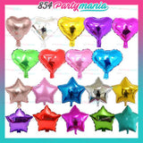 MINI FOIL BALLOONS 5" Star and Heart VALENTINES (sold by 50's)
