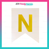 Letter and Number DIY Banner White