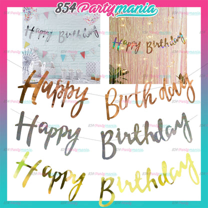 Happy Birthday Cursive Bunting Banner (sold by 12's/ color)