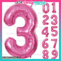 32 inch Big Number Foil PINK (sold by 10's)