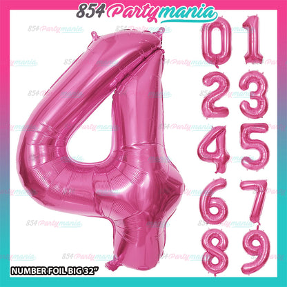 32 inch Big Number Foil PINK (sold by 10's)