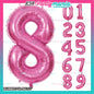 32 inch Big Number Foil PINK (sold by 10's)