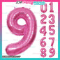 32 inch Big Number Foil PINK (sold by 10's)