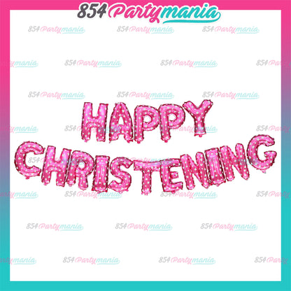 Happy Christening Letter Foil (sold by 10's)