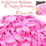 Fullprint Printed Happy Birthday 12" Prolatex (sold by 3bags)