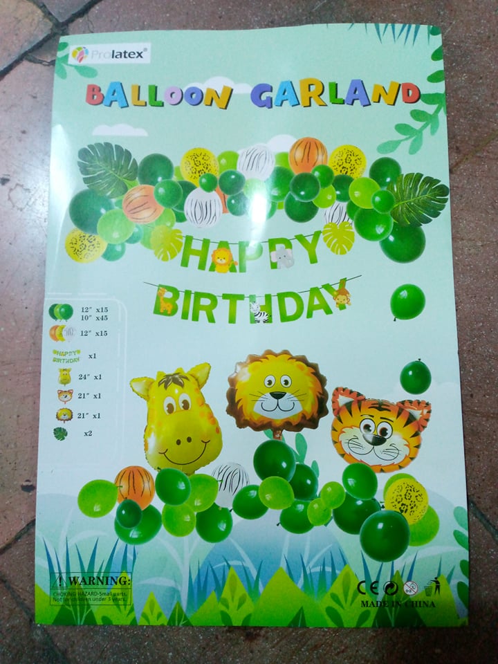 SAFARI JUNGLE BALLOON GARLAND SET (sold by 10's)