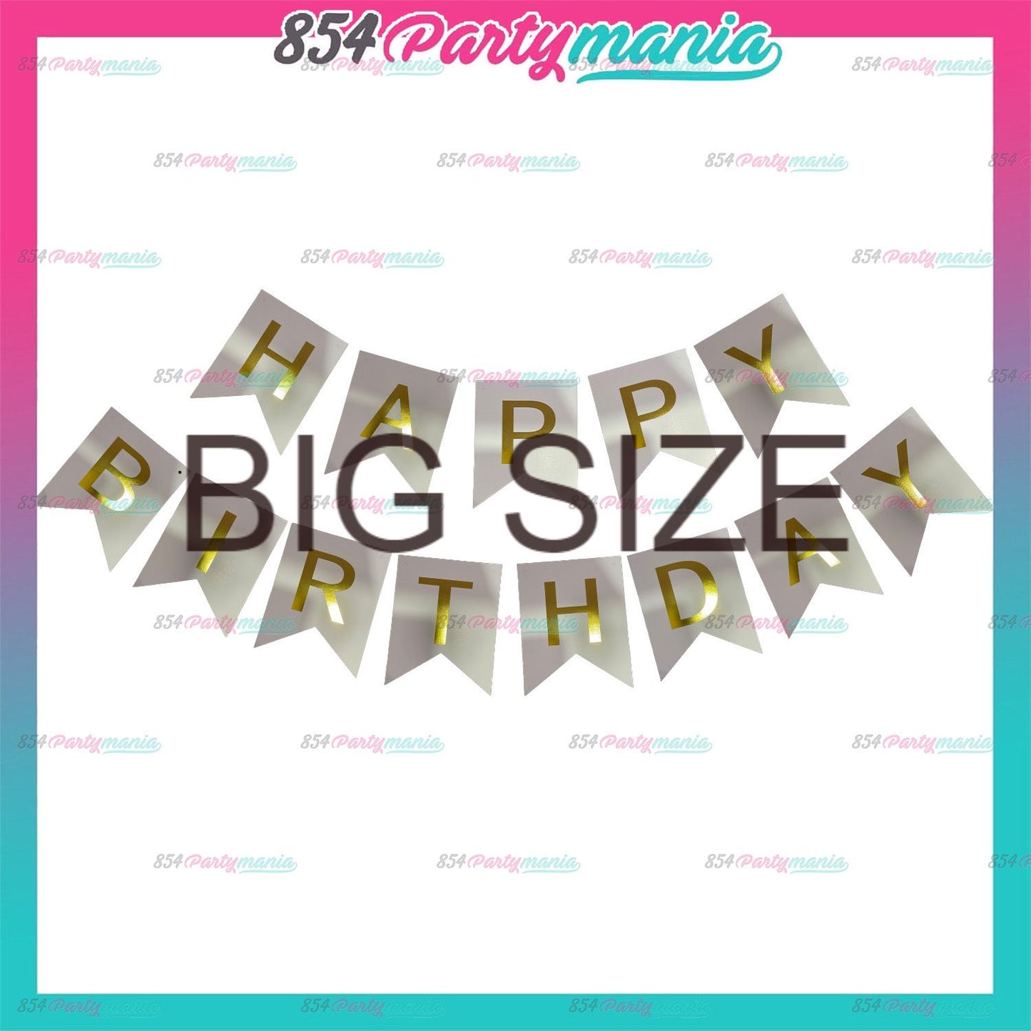 Happy Birthday Banner with Gold Print (12pcs min)