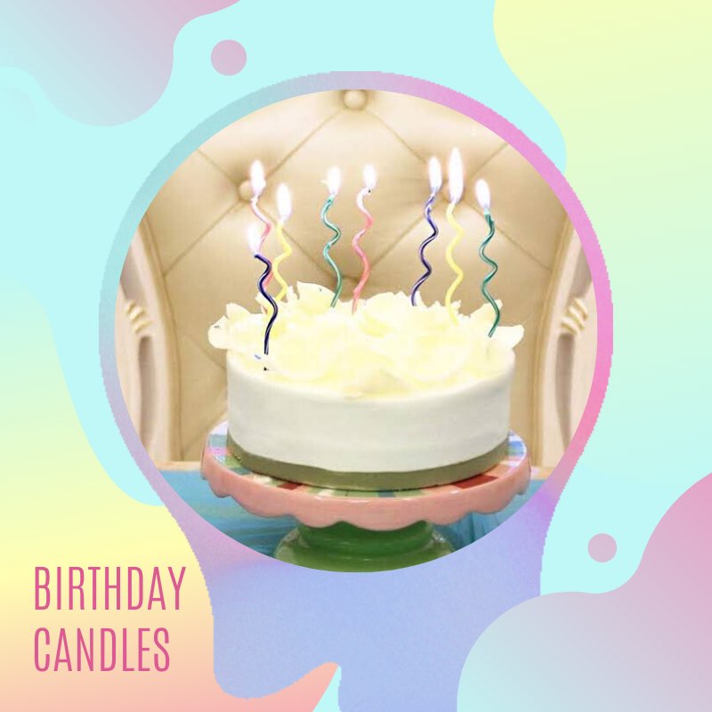 Long Spiral Wave Pastel Birthday Candle (100's / inner)