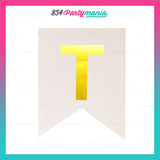 Letter and Number DIY Banner White