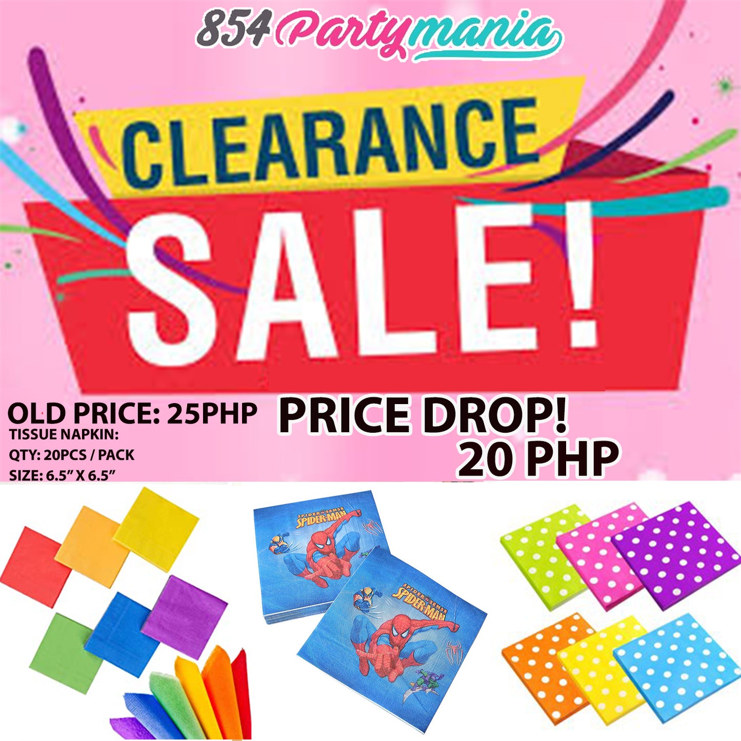 [CLEARANCE SALE] Tissue Napkin (Sold by 5pck)