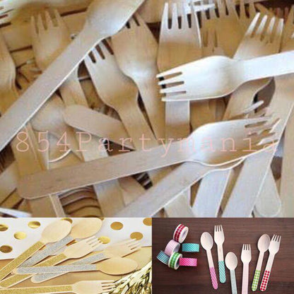 100pcs Wooden Utencils