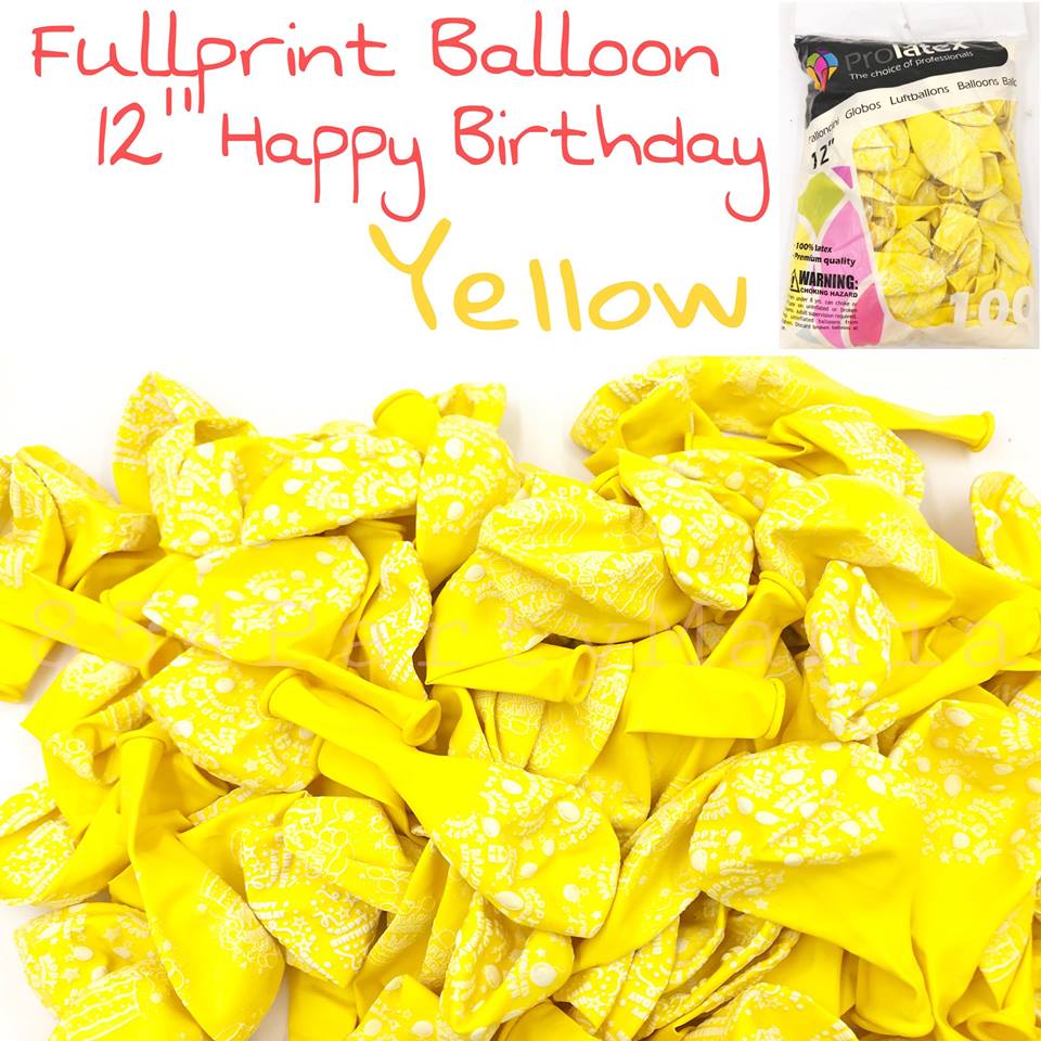 Fullprint Printed Happy Birthday 12" Prolatex (sold by 3bags)