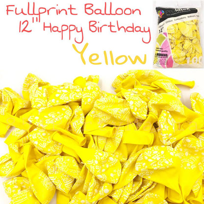 Fullprint Printed Happy Birthday 12" Prolatex (sold by 3bags)