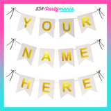 Letter and Number DIY Banner White